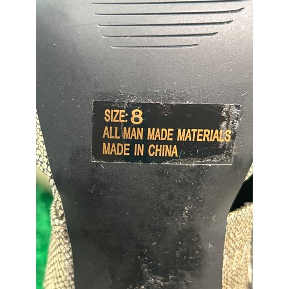 Qupid Womens Gold Strappy Peep Toe Stiletto Heels Sandals Size 8 High Back Zip - Picture 7 of 8